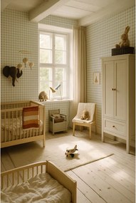 Tapeta klasická mriežková modro krémová 280×50 cm