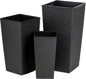 PLASTOVÝ KVETINÁČ PORTO RIFLO 75X39,5X39,5 CM ČIERNA