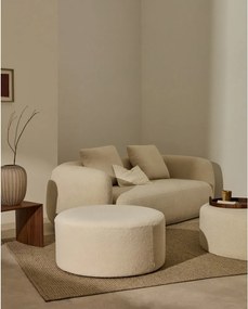 Krémový taburet z textílie buklé Kaeli – Kave Home