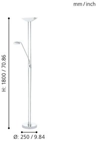 Eglo 93875 - LED stmievateľná lampa BAYA 1 LED/20W + LED/2,5W lesklý chróm