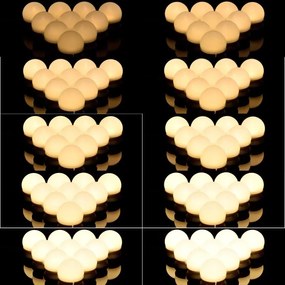 Dekoratívne LED osvetlenie na zrkadlo, 10 lámp, USB napájani