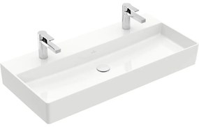 VILLEROY &amp; BOCH Memento 2.0 závesné umývadlo s dvomi otvormi, bez prepadu, 1000 x 470 mm, biela alpská, 4A22A101