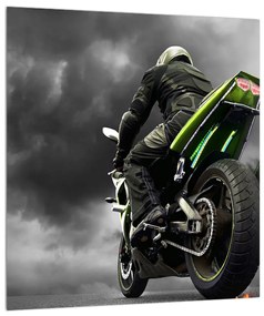 Obraz motorkára na motorke (30x30 cm)