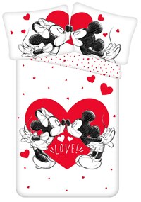 Jerry Fabrics Detské bavlnené obliečky Mickey and Minnie Love 05, 140 x 200 cm, 70 x 90 cm