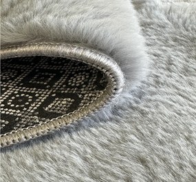 Koberec Puffy 060 sivý obdĺžnikový – Polyester Fur 1500 g/m² Rozmer: 60x100 cm