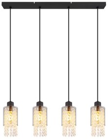 Globo 15799-4H - Luster na lanku BACKEY 4xE27/40W/230V čierna