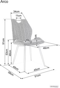 SI Stolička Arco Velvet čierna