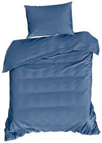 SATÉNOVÉ OBLIEČKY DINA 200X220 CM, 2 KS 70X80 CM TMAVOMODRÉ