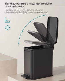 Odpadkový kôš do kúpeľne NORD, 5l, čierna SongmicsHome