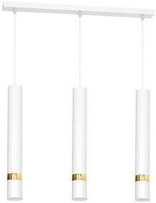 Závesné svietidlo Joker, 3x biele kovové tienidlo, w/g