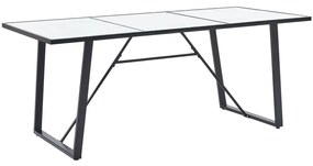 Jedálenský stôl, biely 180x90x75 cm, tvrdené sklo