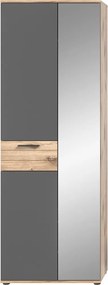 Predsieňová šatníkova skriňa Mason, dub/šedá