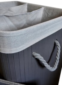 Bambusový kôš na bielizeň – 3 komory, 150 l čierna