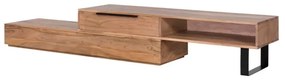 furniture-nabytek.cz - Masívny TV stolík Auckland z akácie, lakovaný, hnedý – 155×45×40 cm