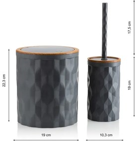 Kúpeľňový set REINA 5 ks antracit/hnedá