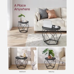 Okrúhle konferenčné stolíky, sada 2 bočných stolíkov, čierne