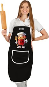 Kuchynská zástera Pasta EMI, čierna