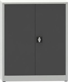 Dielenská policová skriňa na náradie KOVONA JUMBO, 2 police, zváraná, 1150 x 950 x 600 mm, sivá / tmavo sivá