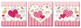 3-dielny obraz na plátne 3x20x20cm Srdce