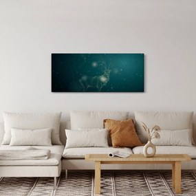 Obraz - Magický jeleň v noci (120x50 cm)