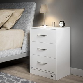 Casaria Nočný stolík ELOISE s podsvietením, 54x39x28cm, biela