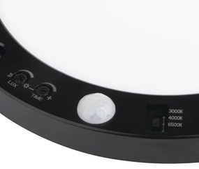 Kanlux 24605 - LED Svietidlo so senz. 2v1 ERGA LED/17W/230V 3000/4000/6500K čierna