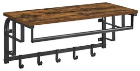 Nástenný vešiak s policou NATE hnedá/čierna