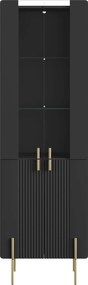 Vitrína Malmi 60 cm - čierny mat / zlatá