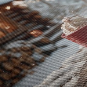 Obraz vianočná pohoda pred chatou