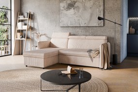 Rozkladacia rohová sedacia súprava Barcelia Mini univerzálna - béžový menčester Anafi 22