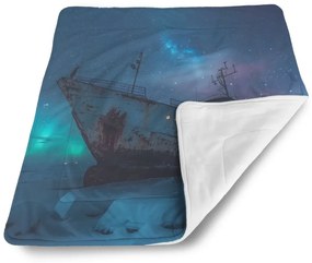 Sablio Deka pre bábätko Vrak lode pri polárnej žiare - 80x100 cm