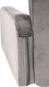 Barová stolička Los Angeles - zamat, biely rám - sivá