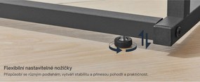 Odkládací stolek Houseland Fill s nabíjecí stanicí a kapsářem hnědý/černý