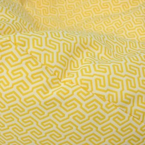 Sedací vak Meander bielo-žltý