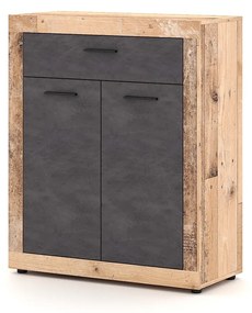 Komoda Luna 89,9 cm dub Matera světlý/šedá