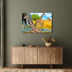 Obraz - Žirafia rodina (90x60 cm)
