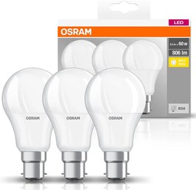 3PAK LED žiarovka B22d A60 8,5W = 60W 806lm 2700K Warm 360° OSRAM