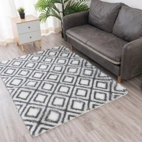 Protišmykový koberec DECOR biely / sivý