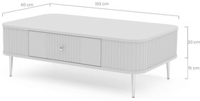 Konferenčný stolík Vespera 103x60 cm - kašmírová / orech / čierne nožičky