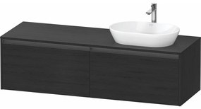 DURAVIT Ketho 2 závesná skrinka pod umývadlo na dosku (umývadlo vpravo), 2 zásuvky, 1600 x 550 x 459 mm, dub čierny, K24889R16160000