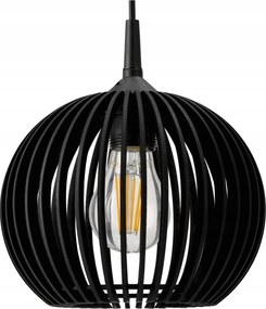 Tienidlo pre lustrovú lampu, drevená guľa, čierne