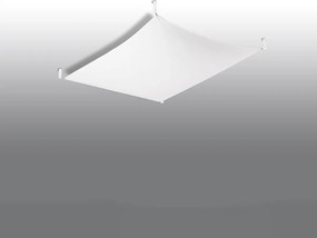 Stropné svietidlo Luna, 1x biele textilné tienidlo, (80 cm)