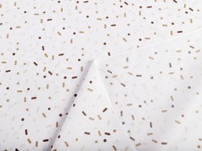 Biante Detský bavlnený záves Sandra SA-396 Hnedo-béžové konfety na bielom 150x210 cm