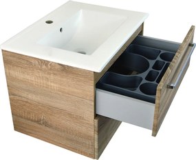 Comodo Kúpeľňová skrinka s keramickým umývadlom Vermont S 60 - sonoma