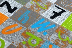 Koberec JUMPY Patchwork sivý/pomarančový/nebeský
