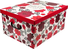 Domopak Úložný box s vekom a držadlami Kvety