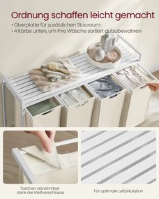 Kôš na bielizeň so 4 priehradkami BLH401W01