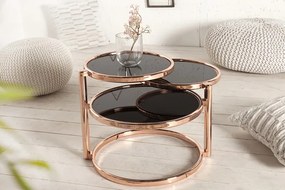 Odkladací stolík Art Deco 3 úrovne meď