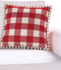 Viera s brmbolcami farba produktu červená látka vzorované