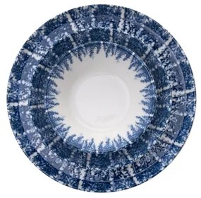 12-dielna jedálenská súprava, biela/modrá, porcelán